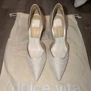 Dolce Vita white pearl heels